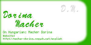 dorina macher business card